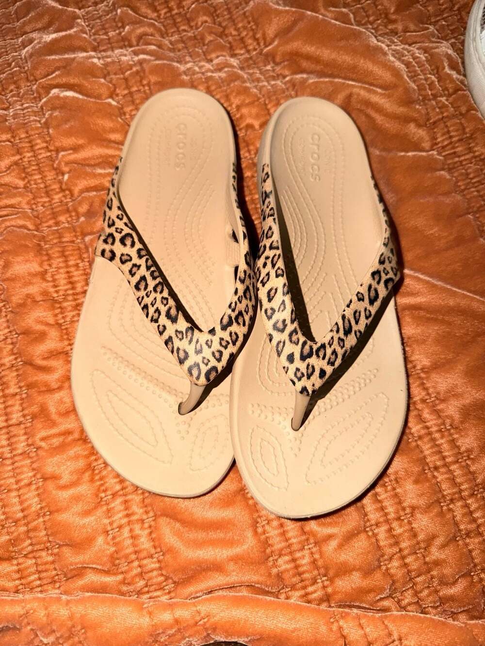 Crocs Kadee II Leopard Print Flip Flop Sandals